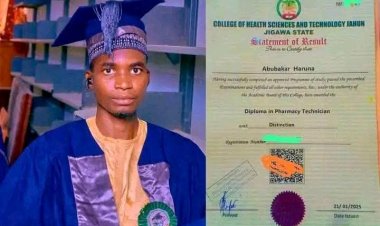 Meet Abubakar Haruna, who graduated with Distinction, from the School of Health and Technology, Jahun