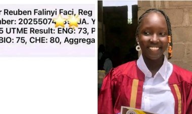Meet Adamawa State Student Falinyi Reuben Faci who Achieves 326 JAMB Score
