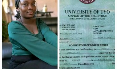 Victoria Idobo Achieves Academic Excellence With First-Class at University of Uyo
