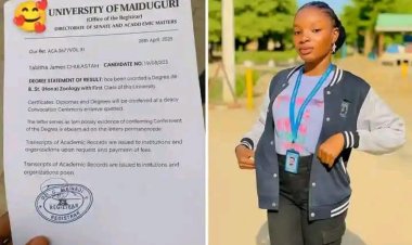 UNIMAID Graduate Tabitha James Chulasayah Achieves First Class Honours In Zoology