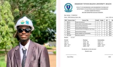Meet ATBU Student Suleiman Sani Sulen-Jebu Who Graduate With 4.79 CGPA In Electrical and Electronic Engineering