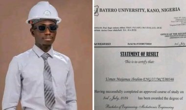 Bayero University Graduate Usman Ibrahim Maijamaa Achieves First Class Honours in Mechatronics Engineering