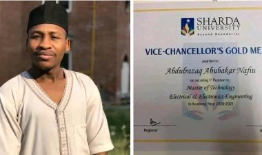 BUK 4.9/5.0 Graduate Abdulrazaq Nafiu Abubakar Achieves 9.89/10 at Sharda University