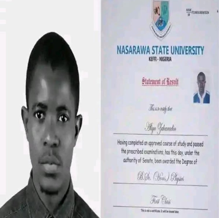 NSUK Graduate Zaharadin Aliyu Achieves Academic Excellence With 4.63 CGPA