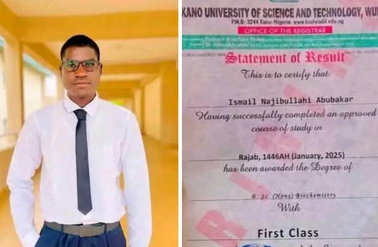 Aliko Dangote University Graduate Ismail Najibullahi Abubakar Achieves First-Class Honors In Biochemistry