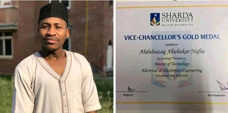 BUK 4.9/5.0 Graduate Abdulrazaq Nafiu Abubakar Achieves 9.89/10 at Sharda University