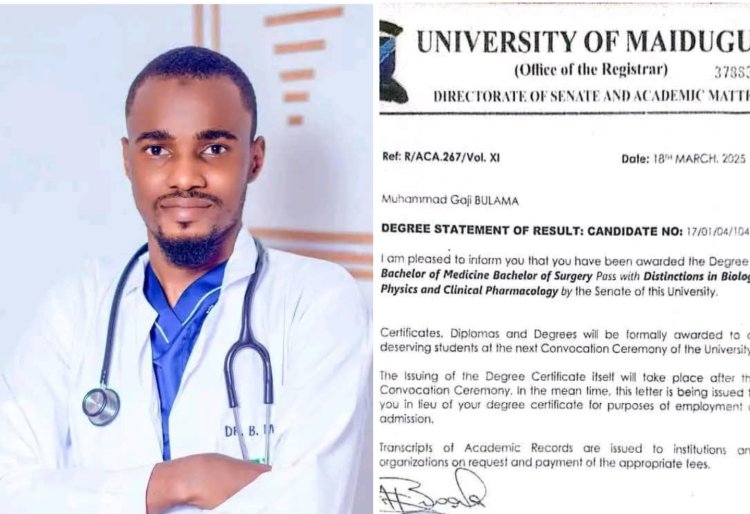 UNIMAID Student Mohammed Gaji Bulama Achieves Distinction in MBBS Program