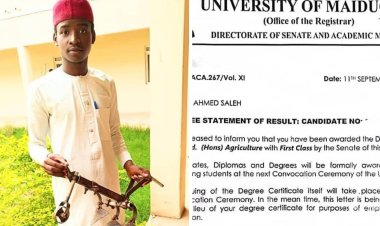 University of Maiduguri Graduate Salihu Ahmed Saleh Achieves Academic Excellence with First Class Honours
