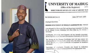 University of Maiduguri Graduate Atsahyel Ngatoda Achieves Historic First Class Honours