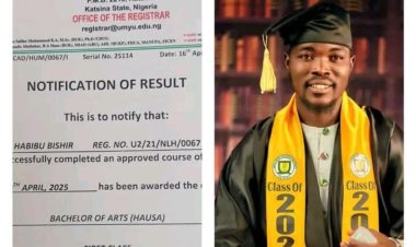 UMYU Graduate Habibu Bishir Achieves Academic Excellence With First Class in Hausa