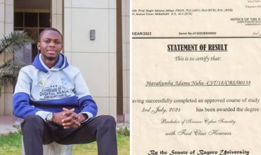 Bayero University Graduate Adamu Nuhu Mavakunba Achieves Outstanding Academic Success With 4.78 CGPA