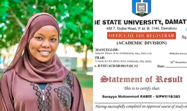 Yobe State University Graduate Surayya Muhammad Kabir Emerges Best Graduating Student In Physics