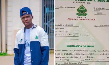 Sokoto State University Graduate Muhammad Adam Celebrates Historic Achievement as First-Ever First Class Graduate In His Department