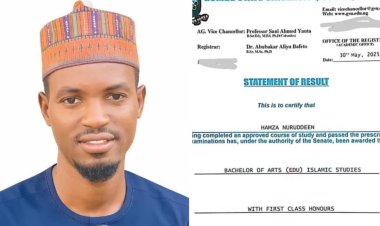 Gombe State University Graduate Hamza Nuruddeen Achieves First Class Honours in Islamic Studies