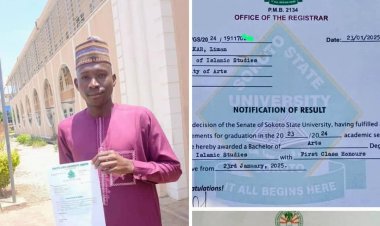 Sokoto State University Student Emerges Best Graduating Student in Islamic Studies