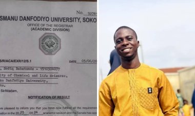 UDUS Graduate Bello Humulkhair Shares His Inspiring Journey to First-Class Honors