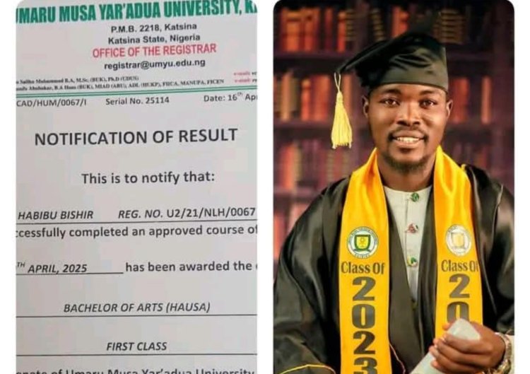 UMYU Graduate Habibu Bishir Achieves Academic Excellence With First Class in Hausa