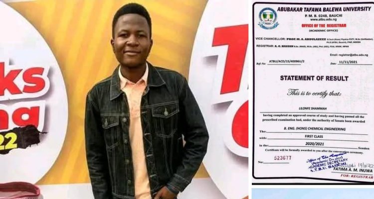 ATBU Graduate Lilonfe Shammah Achieves Outstanding Academic Success With 4.87/5.00 CGPA