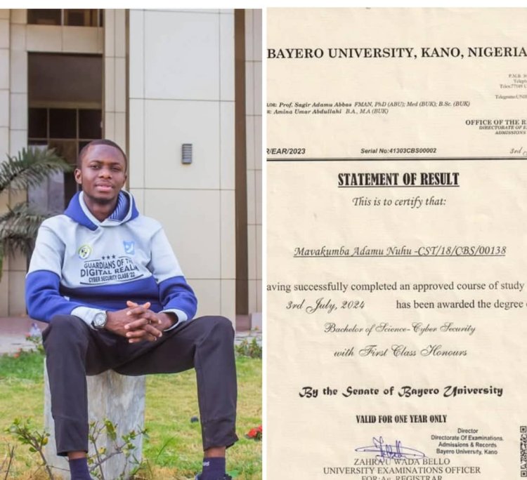 Bayero University Graduate Adamu Nuhu Mavakunba Achieves Outstanding Academic Success With 4.78 CGPA