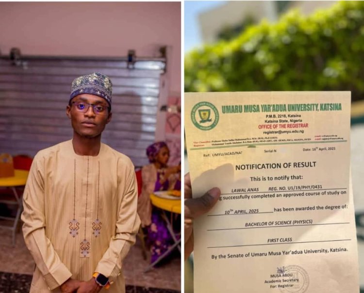 Umaru Musa Yar'adua University Graduate Achieves First Class Honors in Physics