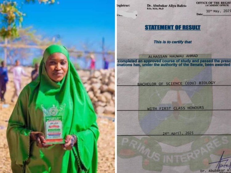 Gombe State University Graduate Alhassan Hauwau Ahmad Achieves Academic Excellence with First Class Honours in Biology