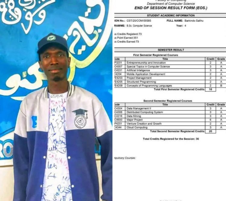 Bayero University Graduate Barkindo Salihu Achieves Academic Excellence With 4.85/5.00 CGPA