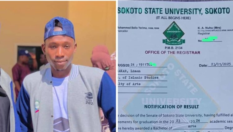 Sokoto State University Graduate Abubakar Liman Emerges Best Graduating Student in Islamic Studies