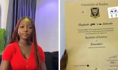University of Ibadan Graduate Elizabeth Adewale Achieves First Class Honours in Chemistry