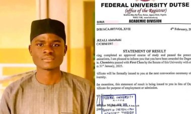 FUD Graduate Achieves Outstanding Academic Success as Best Graduating Student In Faculty of Physical Sciences