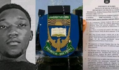 UNILORIN 300-Level Student Challenges Politicians in Political Science Exam