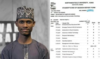 Northwest University Kano Graduate Salis Khalid Rabiu Achieves Academic Excellence