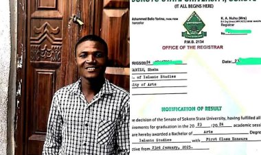 Sokoto State University Graduate Muzammilu Shehu Achieves Academic Excellence With 4.77 CGPA