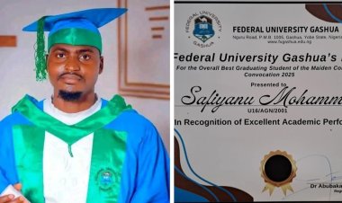 Safiyanu Mohammed Emerges Overall Best Graduating Student at Federal University Gashua
