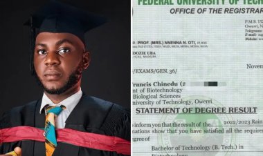 FUTO Student Chinedu Eneh Achieves Remarkable Success, Graduates with First-Class Degree