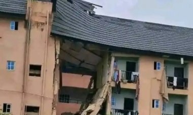 Students In Panic As Pentagon Lodge Collapses Near Federal University In Ebonyi