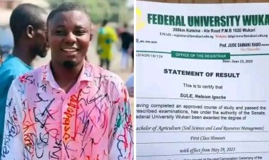 Federal University Wukari First-Class Graduate Sule Nelson Igoche Shares His Story of Determination and Academic Excellence