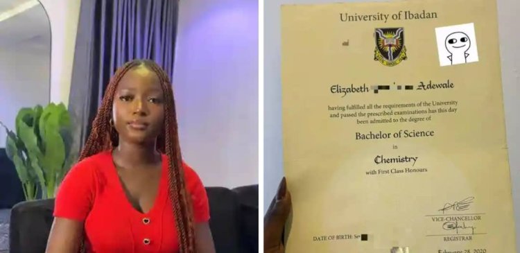 University of Ibadan Graduate Elizabeth Adewale Achieves First Class Honours in Chemistry