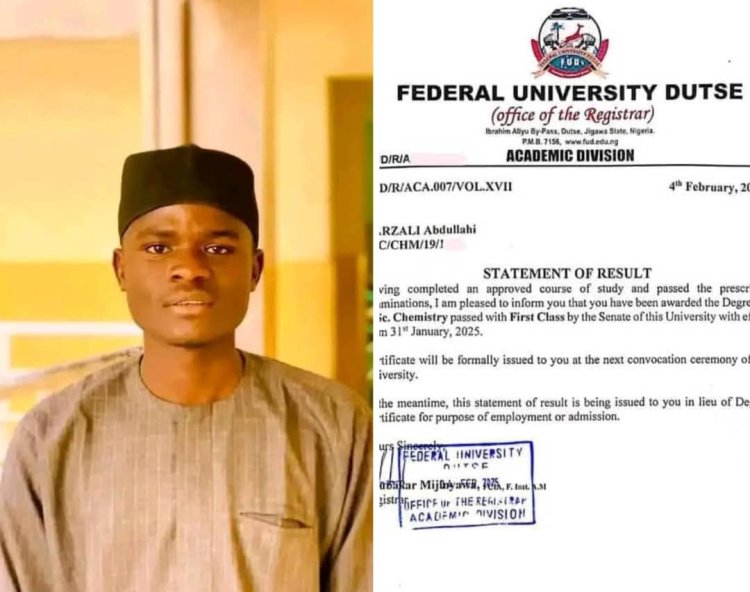 FUD Graduate Achieves Outstanding Academic Success as Best Graduating Student In Faculty of Physical Sciences