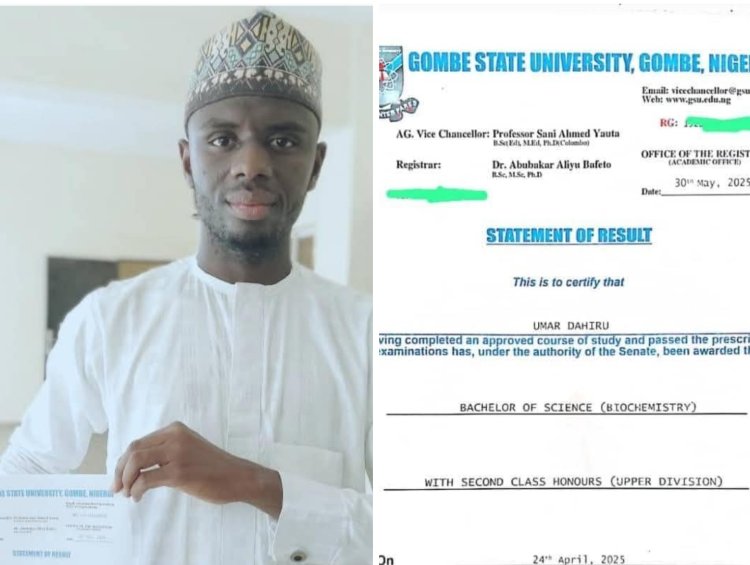 Gombe State University Graduate Dahiru Umar Achieves Academic Excellence