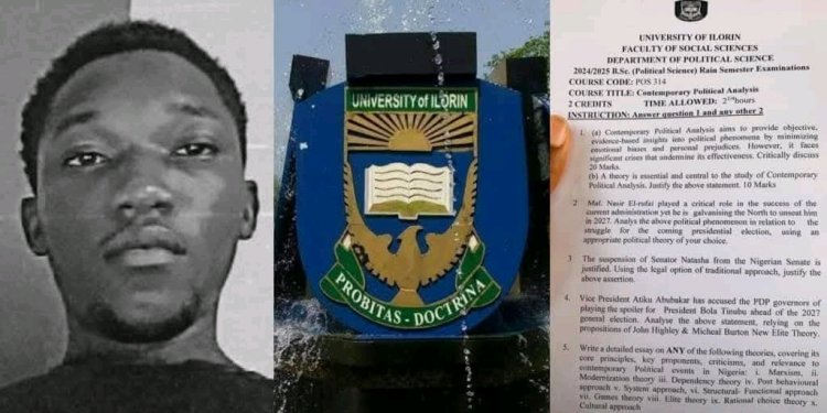 UNILORIN 300-Level Student Challenges Politicians in Political Science Exam