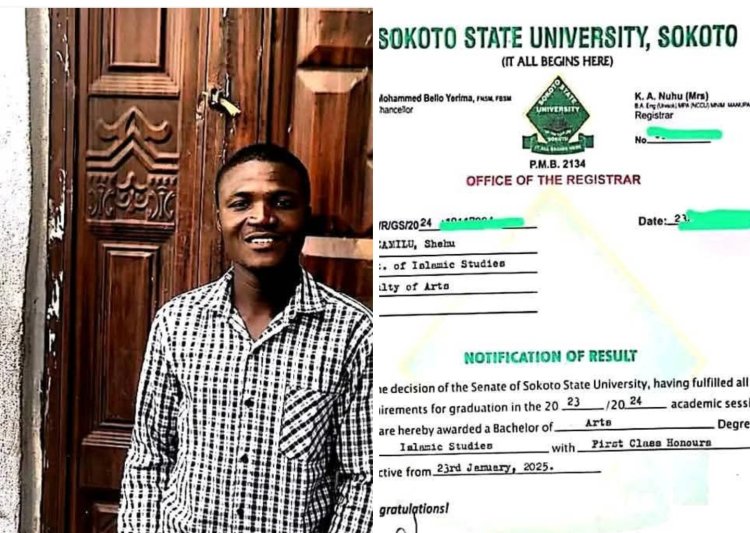 Sokoto State University Graduate Muzammilu Shehu Achieves Academic Excellence With 4.77 CGPA