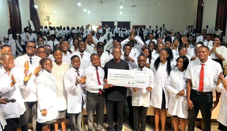 Peter Obi Donates ₦15 Million to University of Nigeria Nsukka Dental Students Association