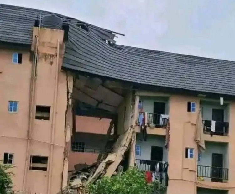 Students In Panic As Pentagon Lodge Collapses Near Federal University In Ebonyi