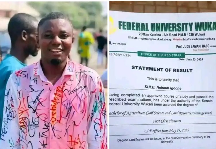 Federal University Wukari First-Class Graduate Sule Nelson Igoche Shares His Story of Determination and Academic Excellence