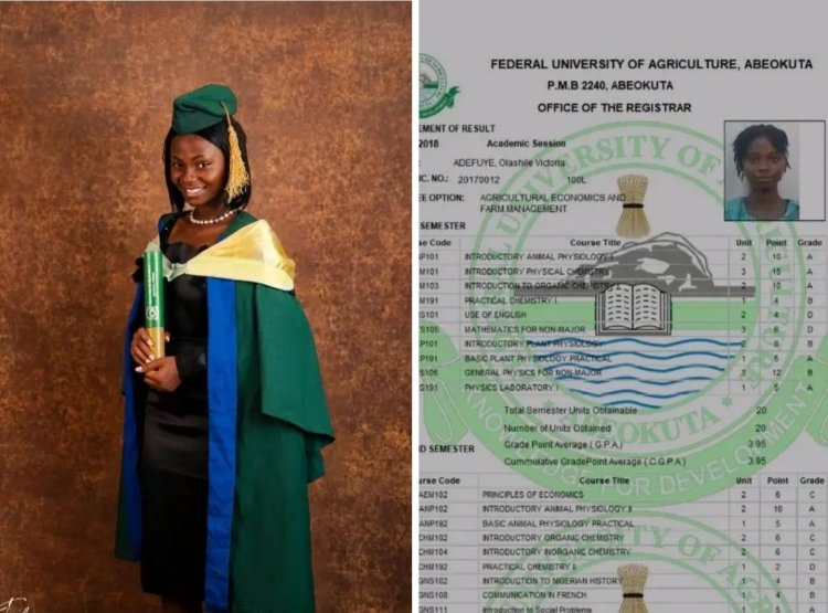 Adefuye Olashile Emerges as Top Graduate with First Class Honours