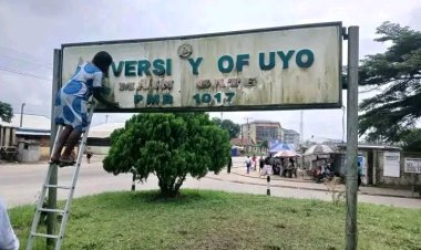 UNIUYO Alumni Association Restores Main Gate Signage in Symbolic Clean-Up Exercise