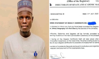 University of Maiduguri Congratulates Bukar Ibrahim, First-Class Geography Graduate