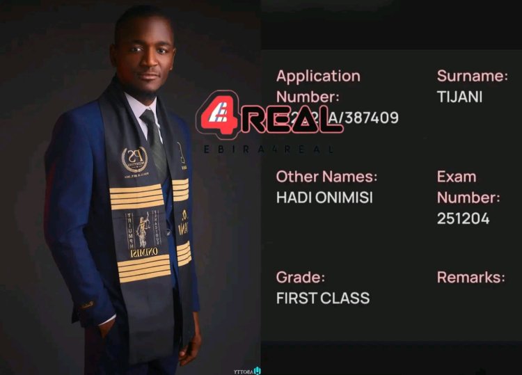 Ebira Born Tijani Hadi Onimisi Achieves First Class at Nigerian Law School