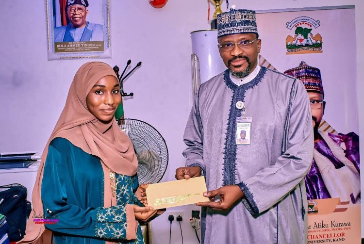 Northwest University Kano Vice Chancellor Honours Best Chemistry Student with Monetary Reward