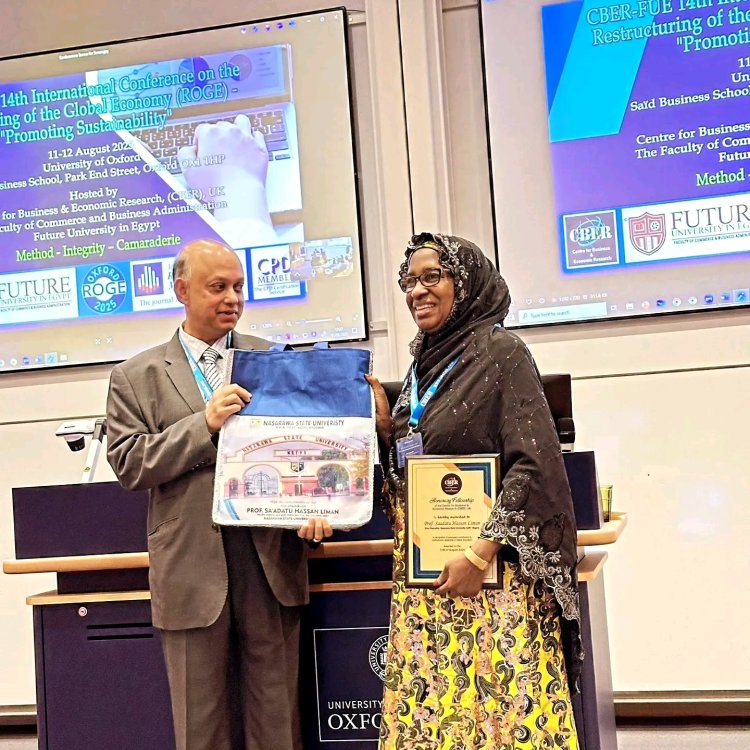 NSUK Vice-Chancellor, Professor Sa’adatu Hassan Liman, Conferred with Honorary Fellowship at University of Oxford